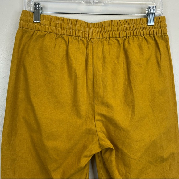 J. Crew Linen Cotton mustard yellow pants women’s 6 Natural Casual Boho Pockets - Picture 9 of 12